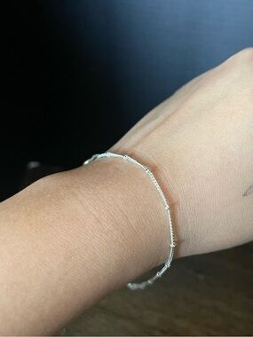 Sterling silver dainty ball chain bracelet 8.5 inch